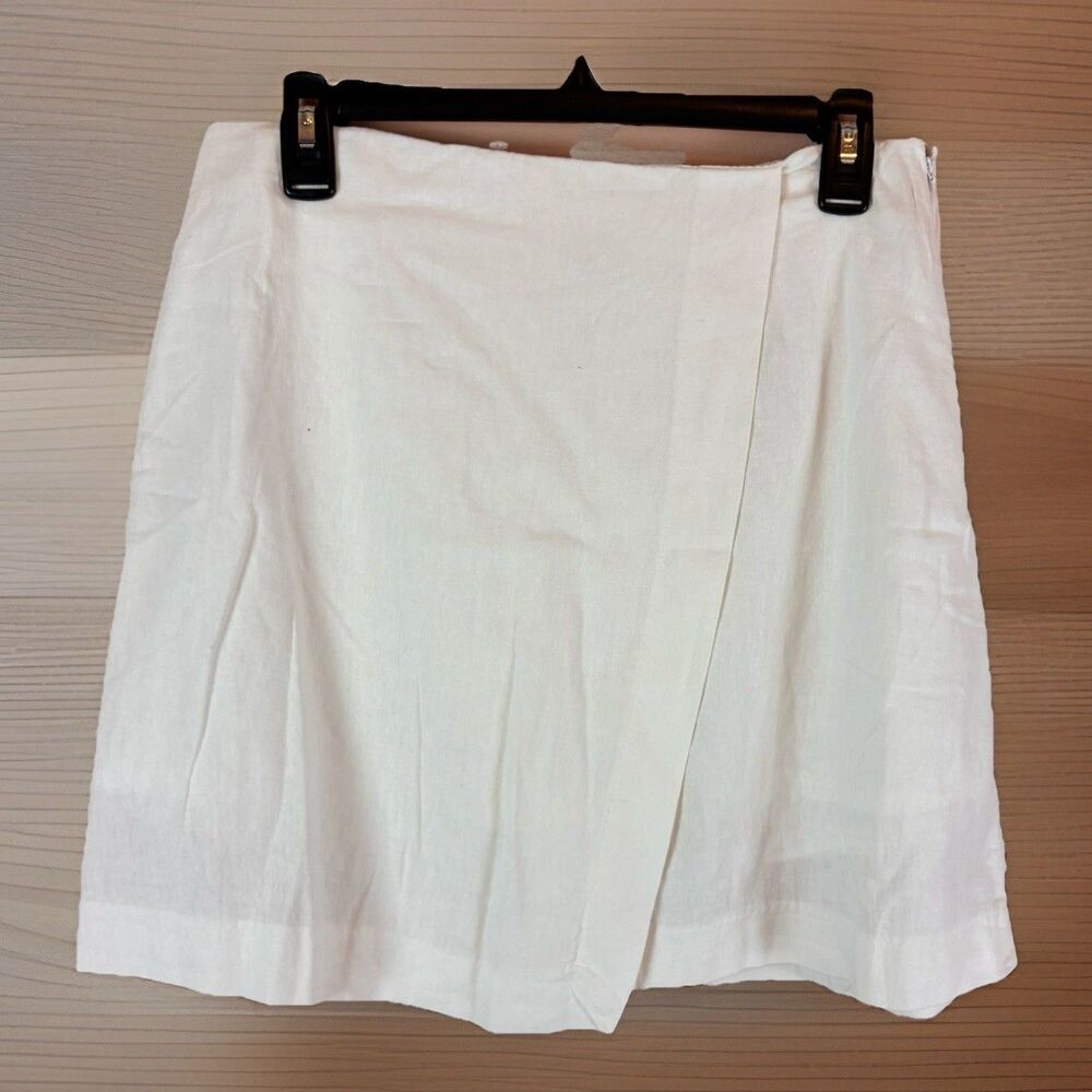 NWT A New Day White Linen Blend Wrap Skort Women’s Size 10